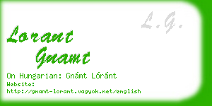 lorant gnamt business card