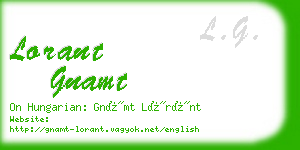 lorant gnamt business card